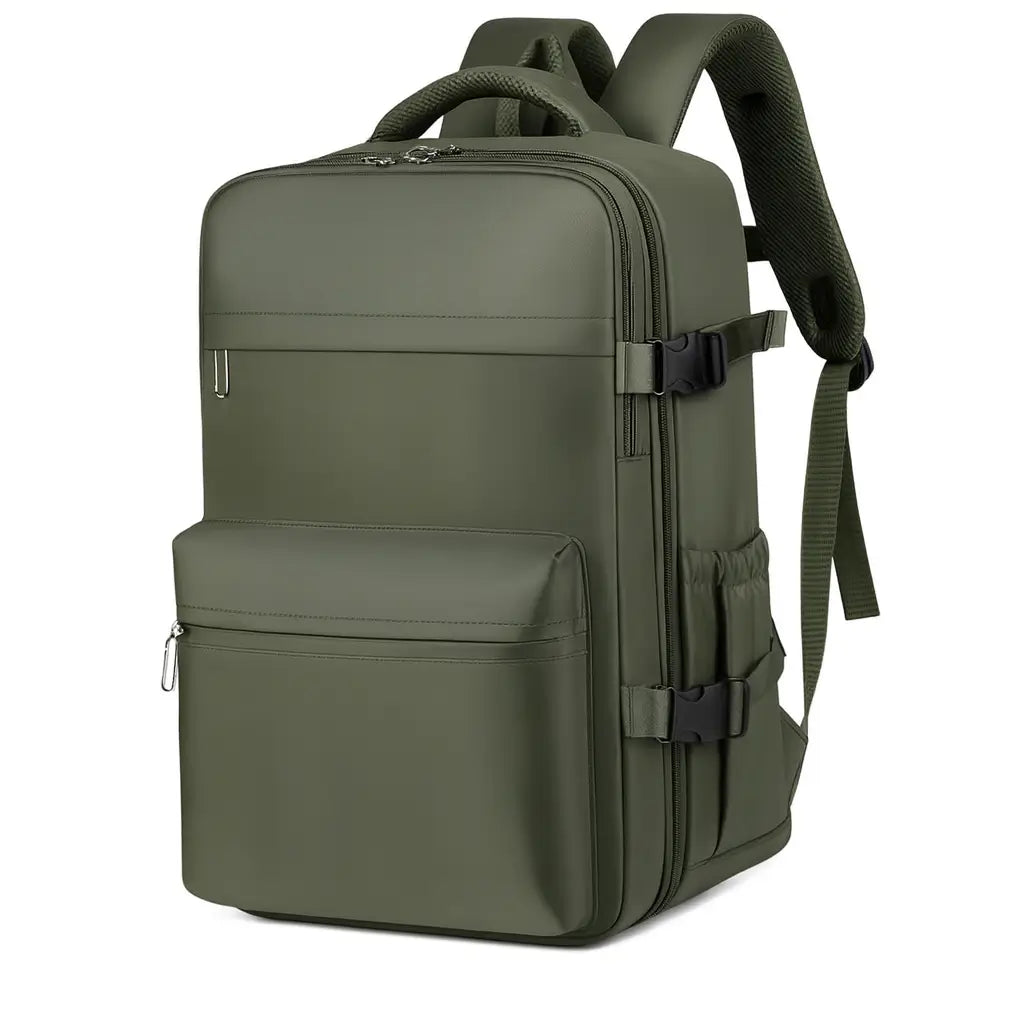 Kaki Reise Rucksack – wasserabweisend mit integriertem Kompressionsbeutel