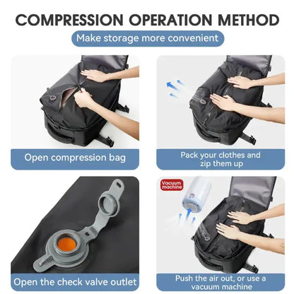 Velwel-Reise-Rucksack mit Kompressionsbeutel – Perfekt für Kleidung & Reisen