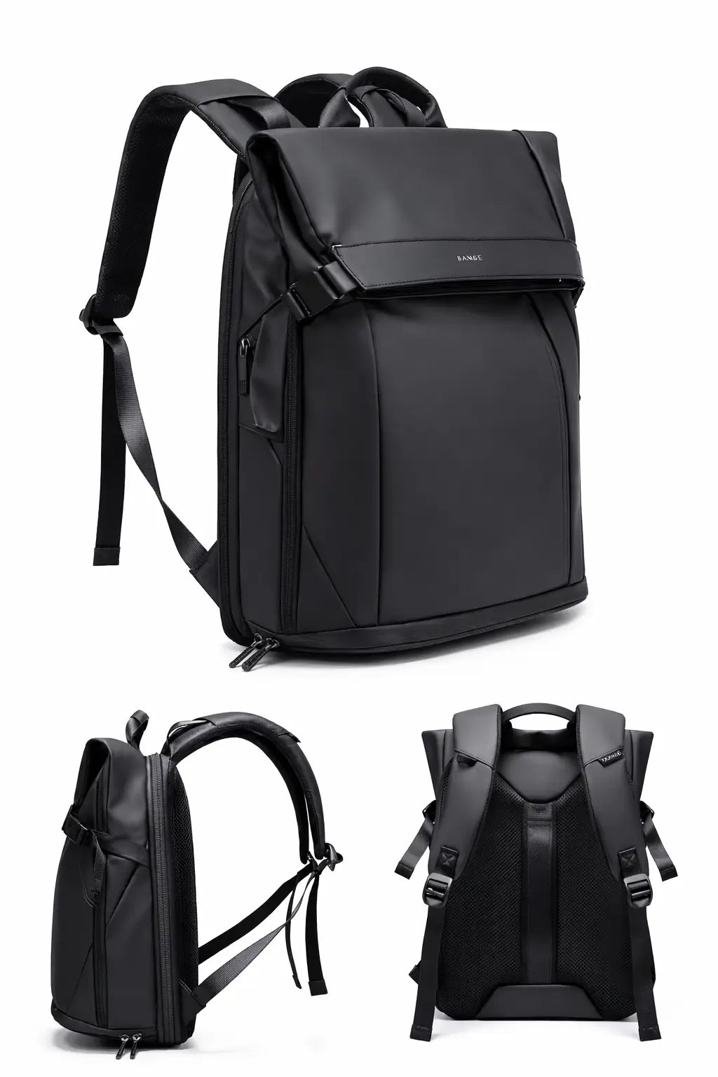 Eleganter schwarzer Bange Rucksack mit sicherem Verschluss und modernem Design