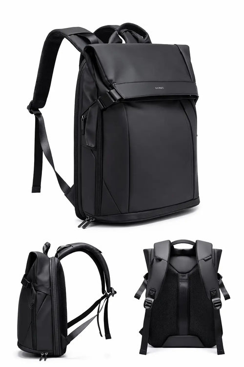 Eleganter schwarzer Bange Rucksack mit sicherem Verschluss und modernem Design