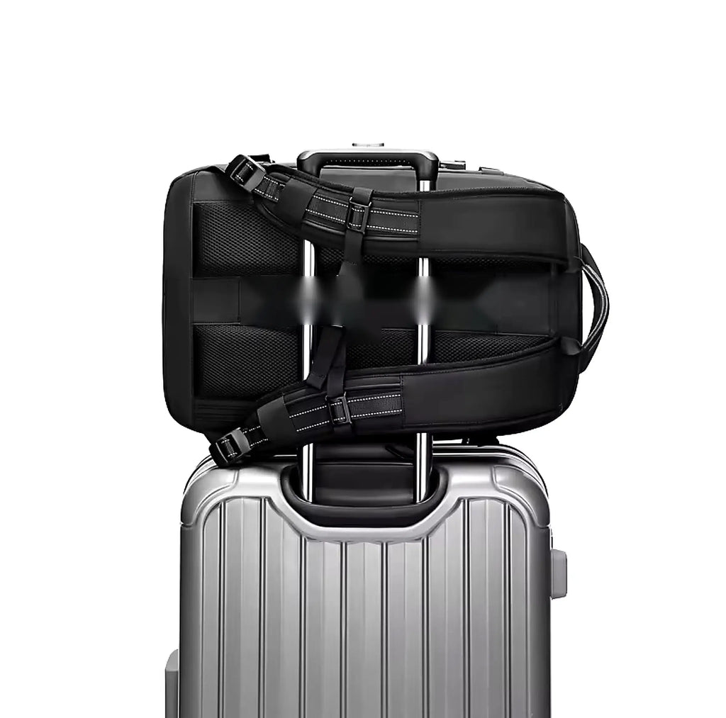 Rucksack mit Kofferbefestigung für einfaches Reisen am Flughafen