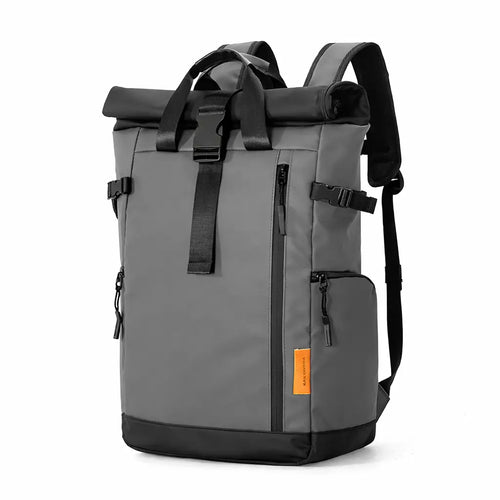 Premium wasserdichter Rucksack in Grau mit elegantem Design, Laptopfach und ergonomischen Schultergurten