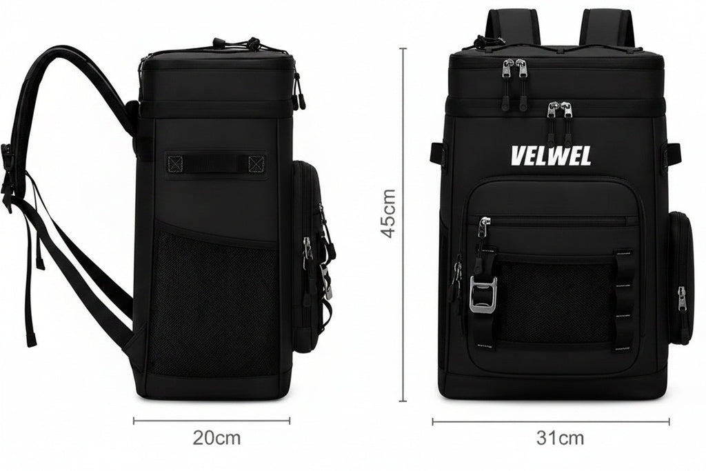 Velwel Kühltasche Maße – 45 cm hoch, 31 cm breit, 20 cm tief